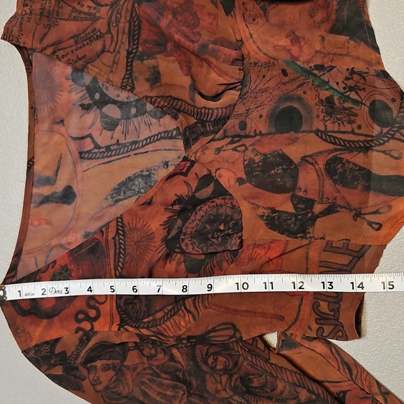 Chiffon Aztec Bell Sleeve Top - Picture 14 of 14